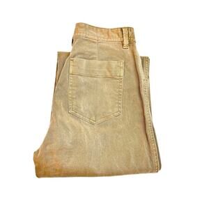 Gap High Rise Wide Leg Cropped Denim Jeans Khaki Size 0